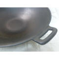 Pre-Seasoned Flat Bottom Stir Fry Campfire Grill Cast Iron Wok